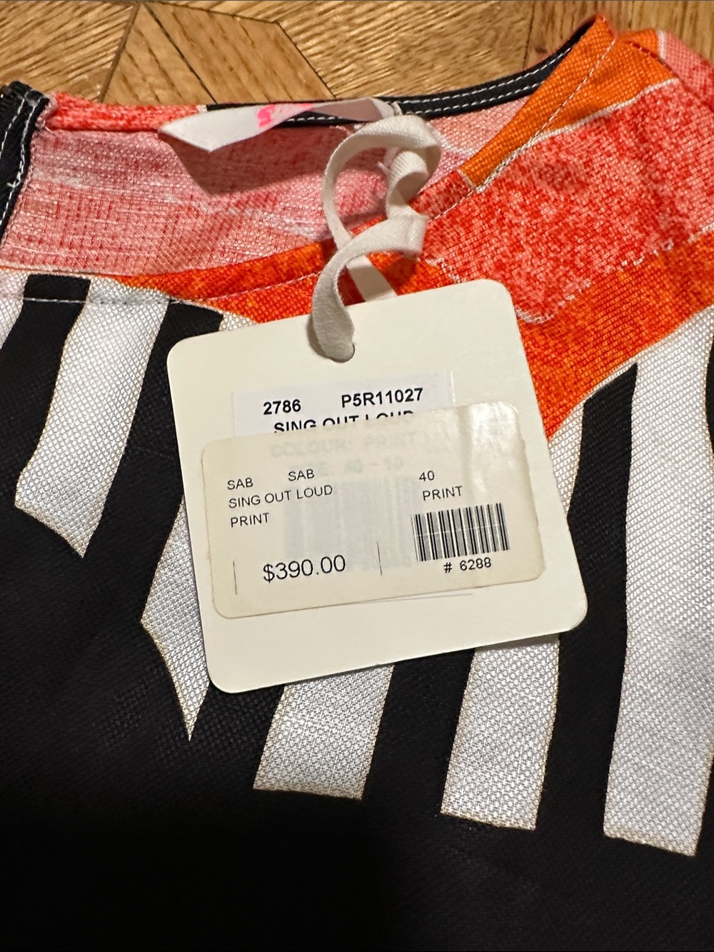sass & bide Orange, Black & White Geometric Midi Dress - Picture 5 of 8